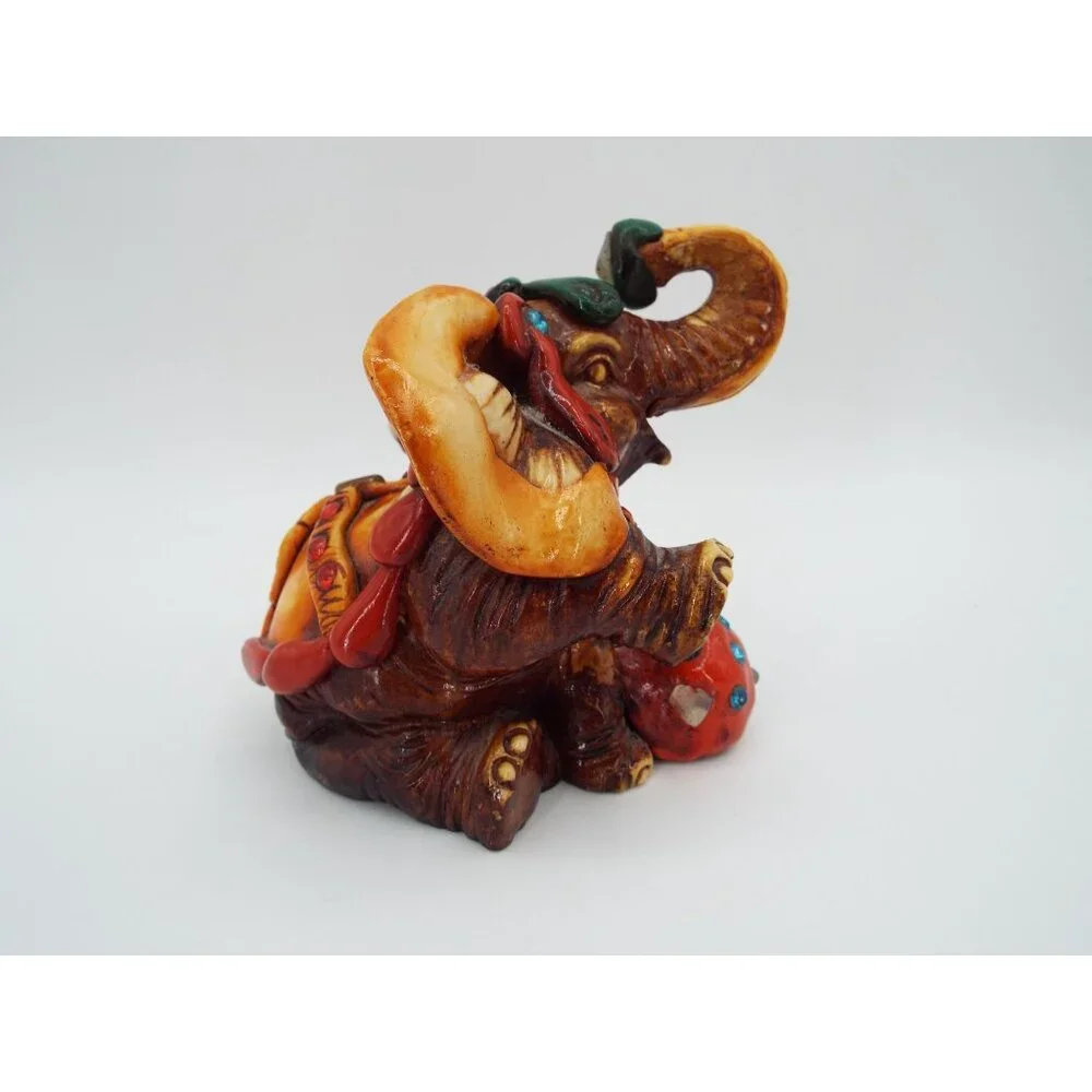 Mexican Folk Art Lucky Elephant Figurine Mayan Aztec Stones